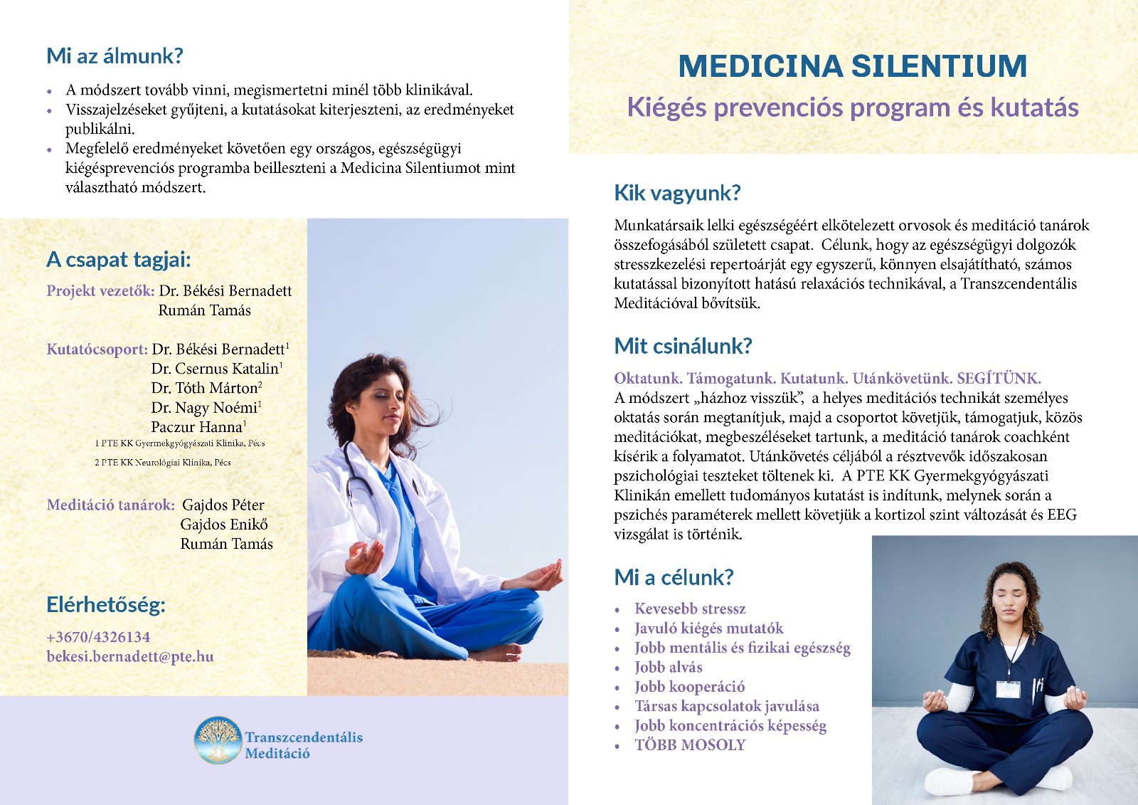 Medicina Silentium szórólap 1. oldal